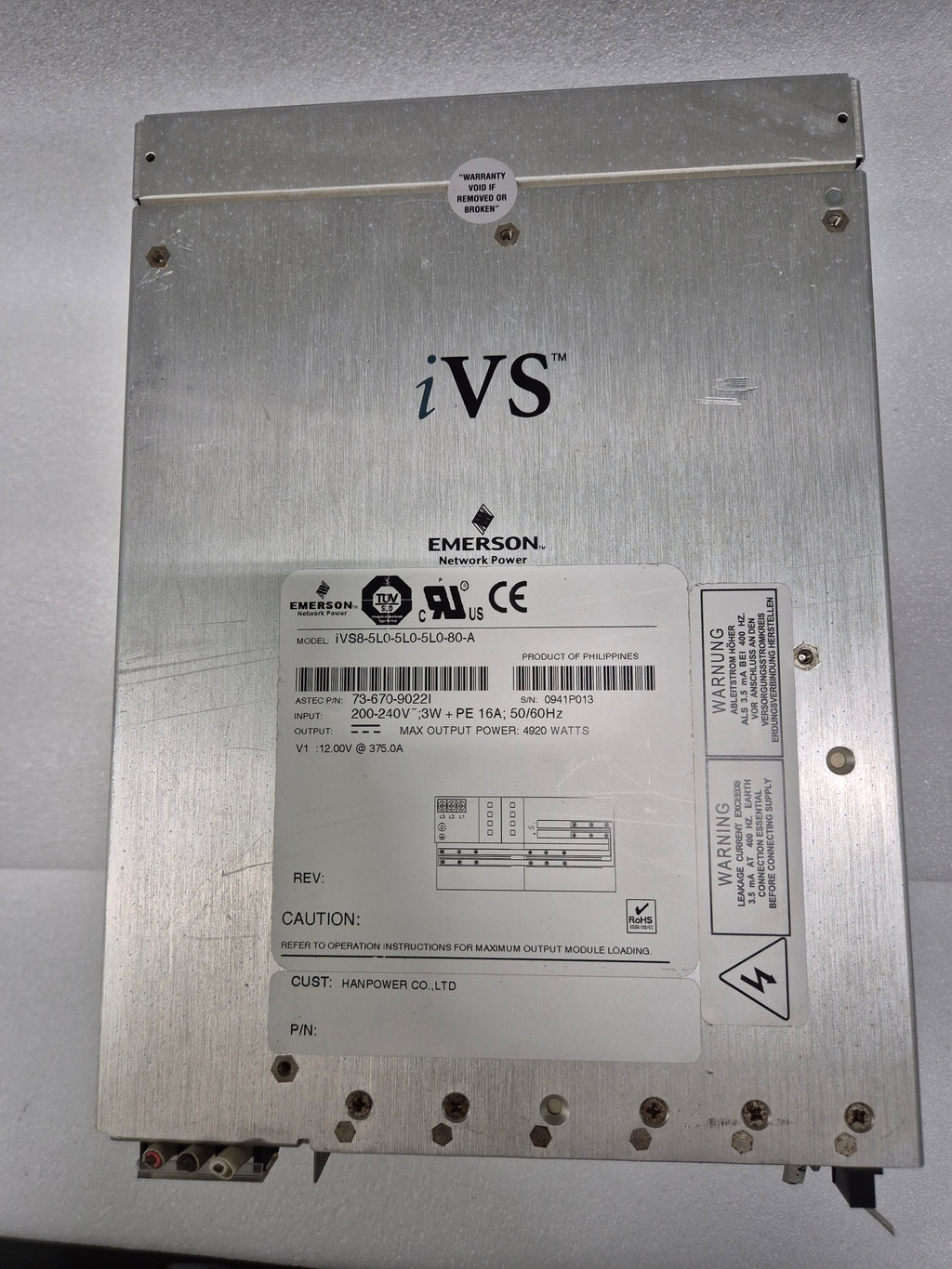 EMERSON IVS8-5L0-5L0-5L0-80-A
