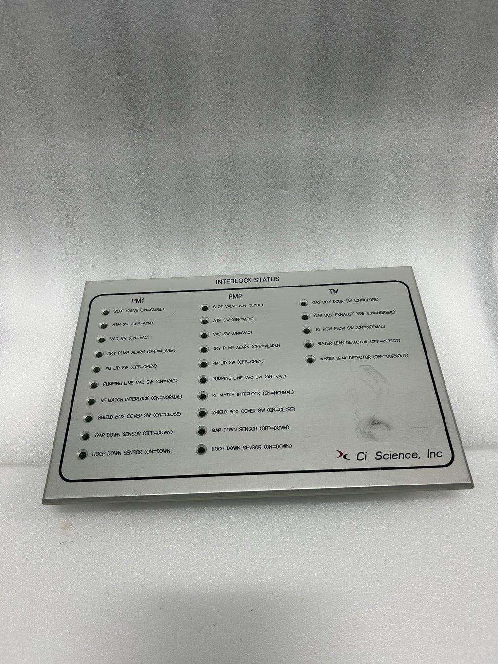 Ci Science Interlock Status Panel
