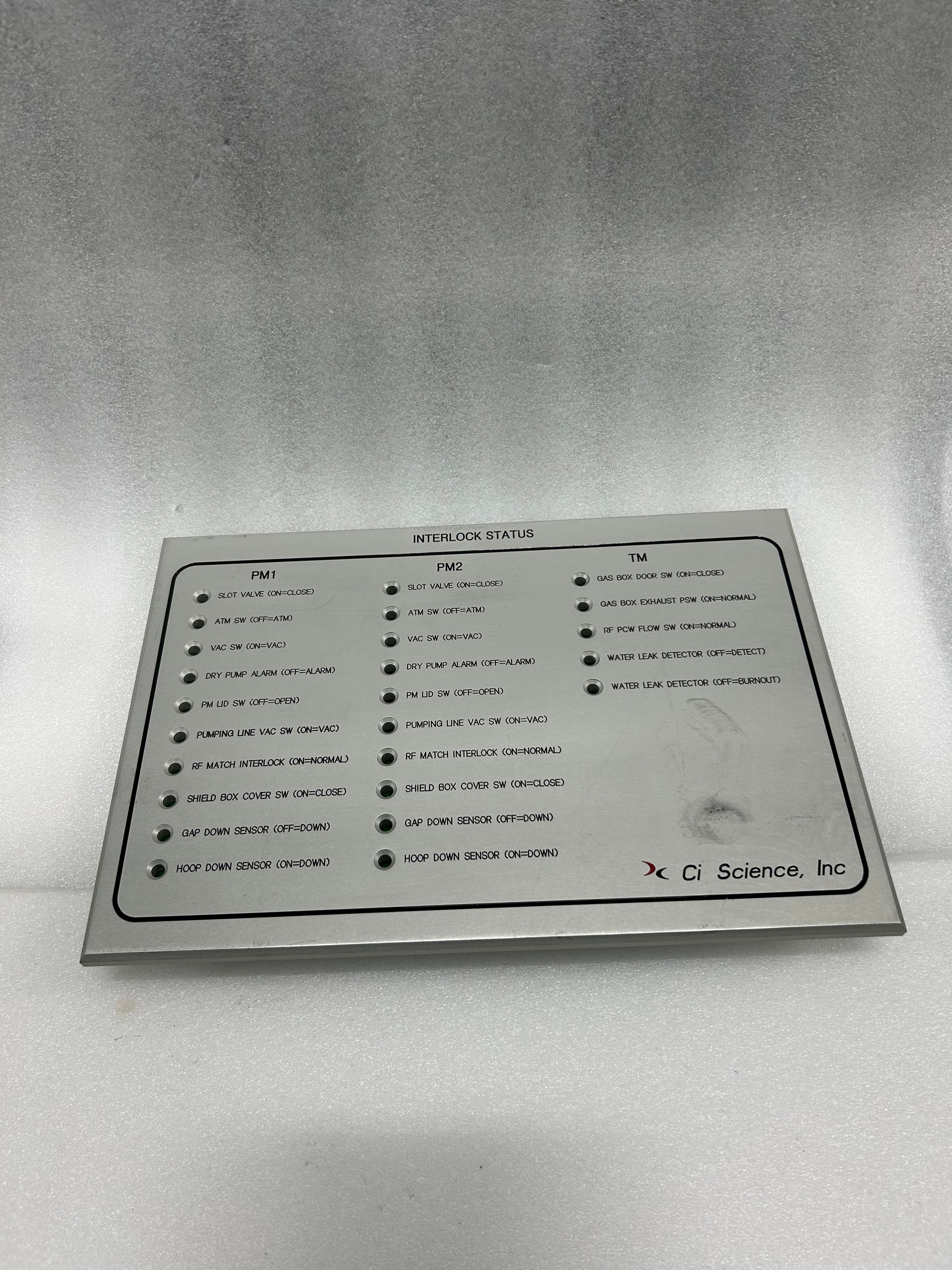 Ci Science Interlock Status Panel