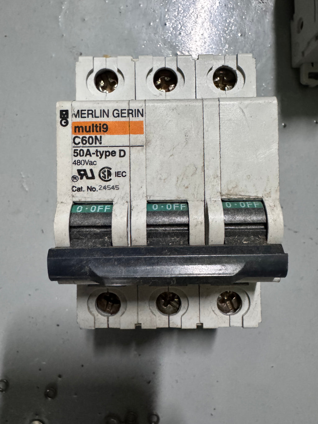 Merlin Gerin Multi9 C60N 50A-type D 480VAC