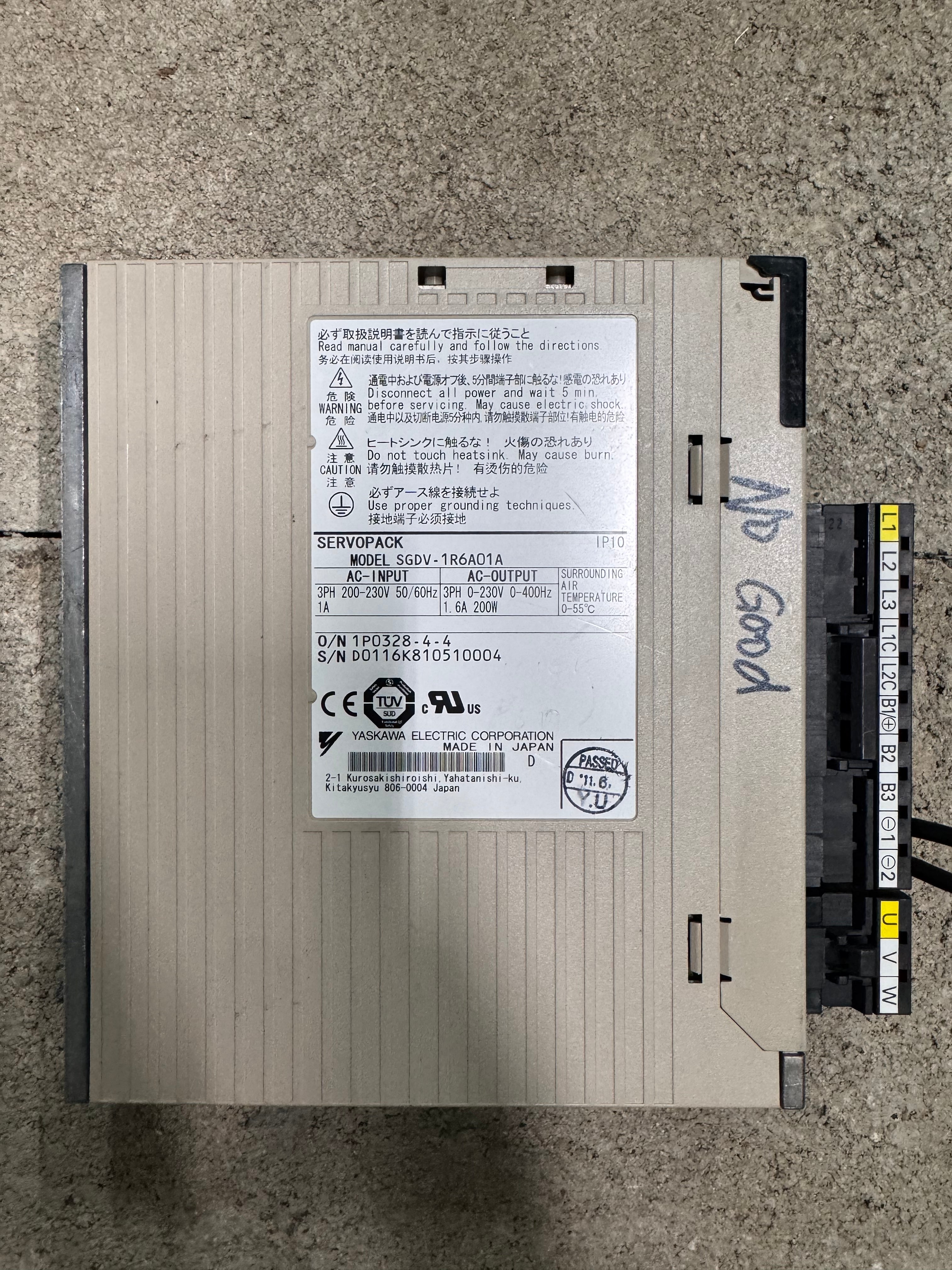 YASKAWA SGDV-1R6A01A